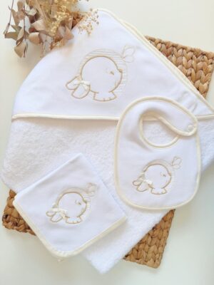 Pack Bunny Toalla, babero y muselina